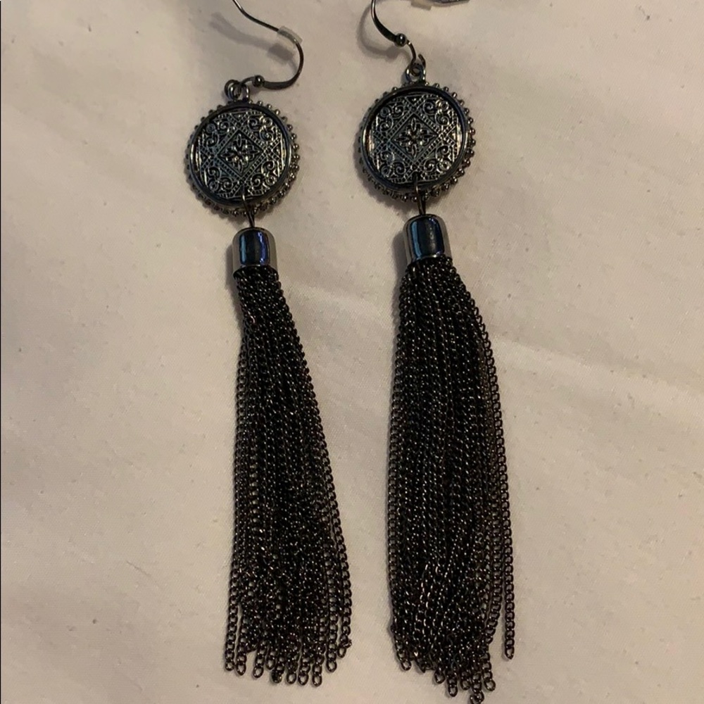 Pewter necklace and earrings